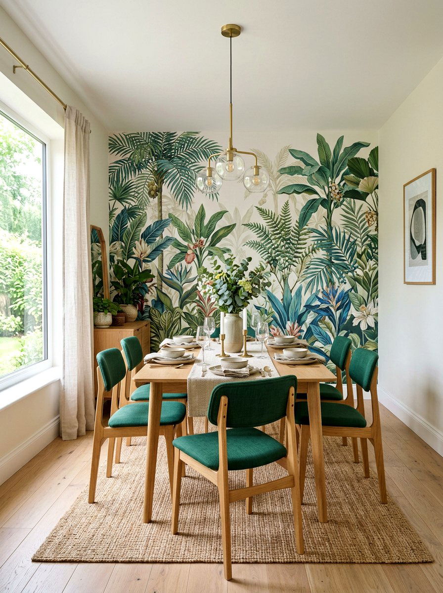 Wallpaper Accent Dining Room - 30 dining room makeover ideas