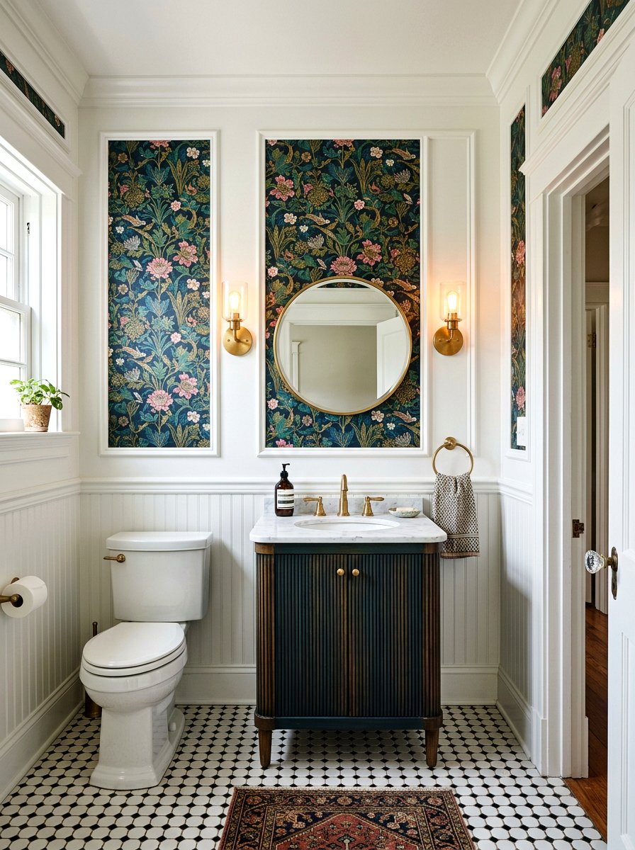Wallpaper With Panel Molding Bathroom - 30 panel molding bathroom ideas