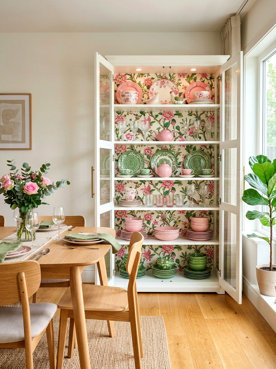Wallpaper back china cabinet - 30 collected china cabinet ideas