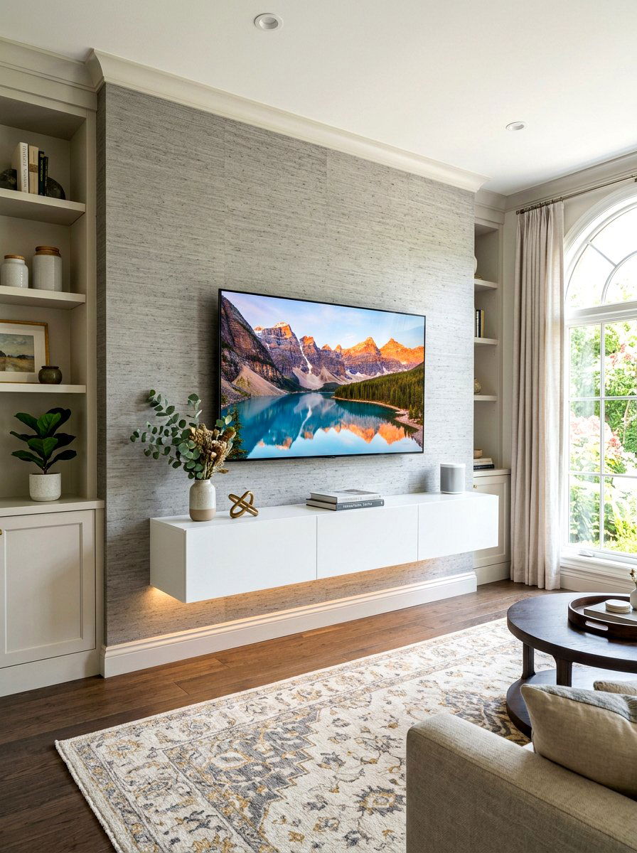 Wallpapered TV Wall - 30 tv wall ideas
