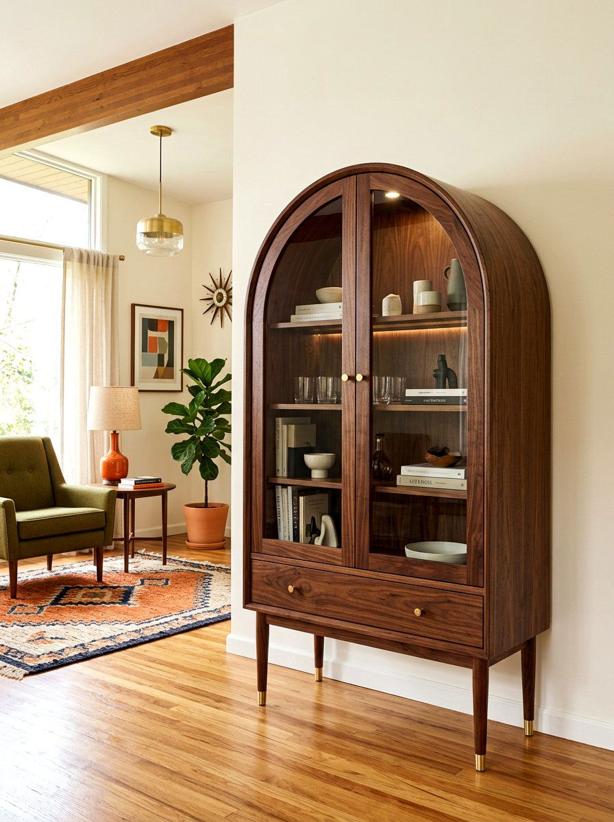 Walnut Arched Cabinet - 30 arched cabinet ideas