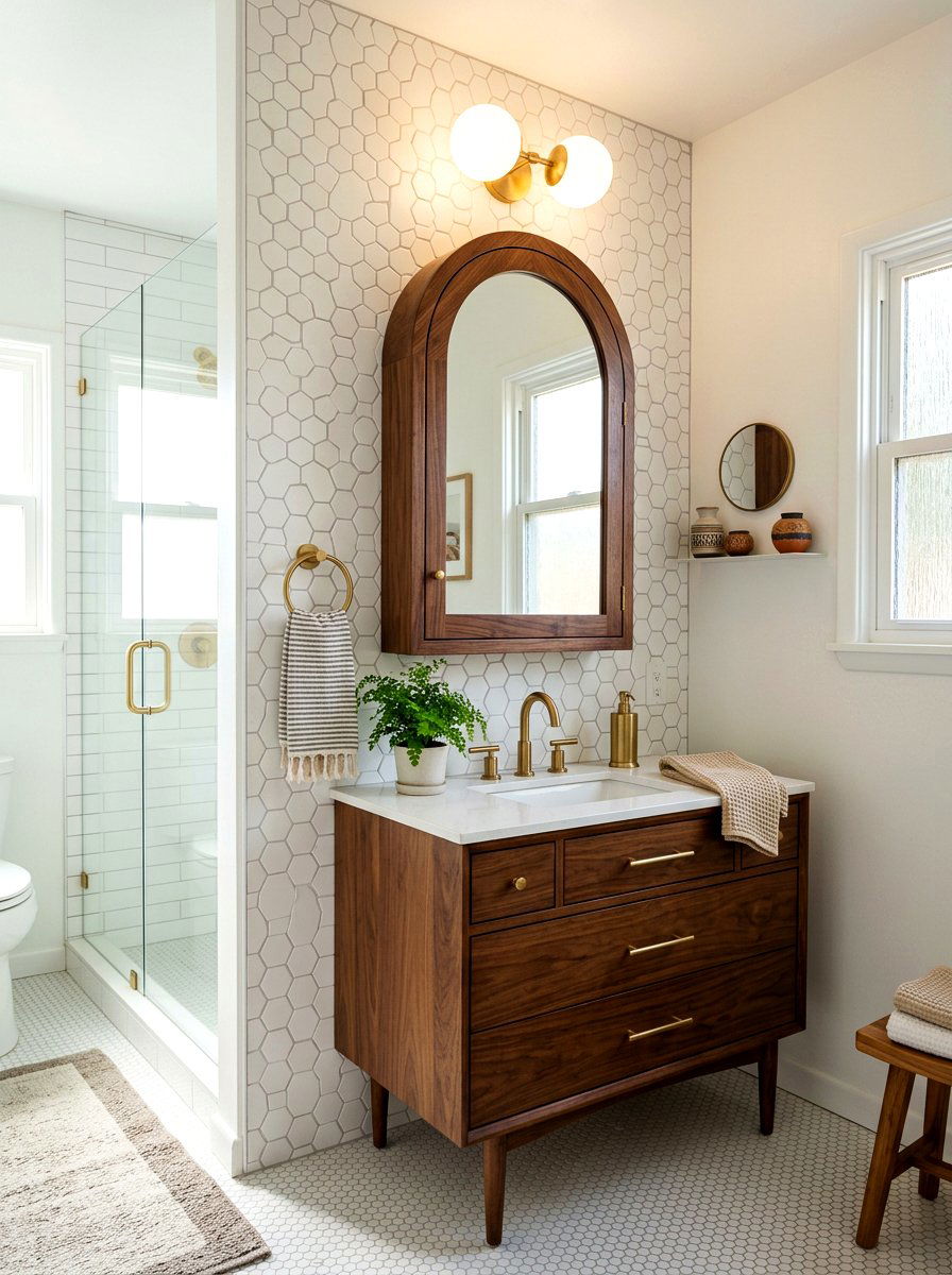 Walnut Arched Medicine Cabinet - 30 arched medicine cabinet ideas