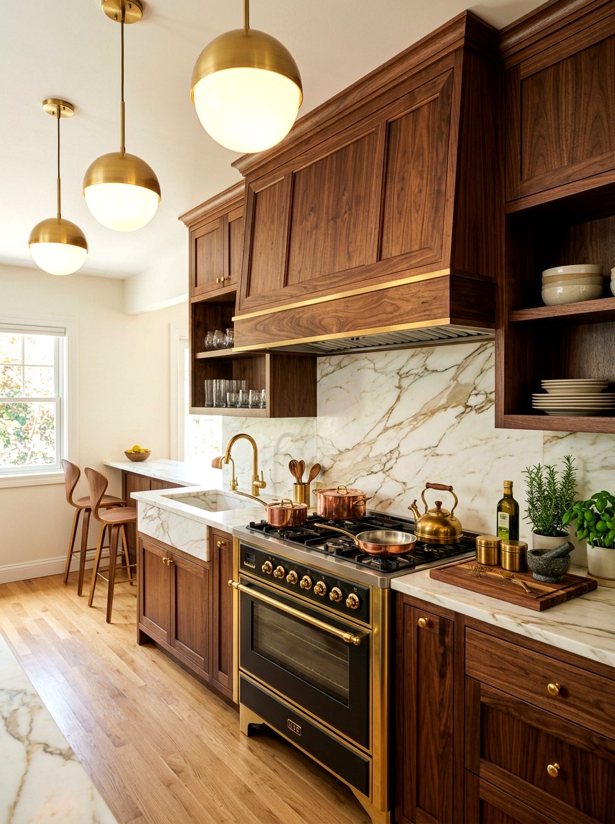 Walnut Cabinet Range Hood - 30 paneled range hood ideas