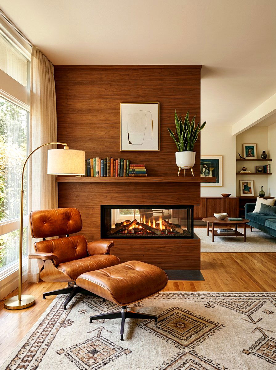 Walnut Fireplace Wall - 30 electric fireplace wall ideas