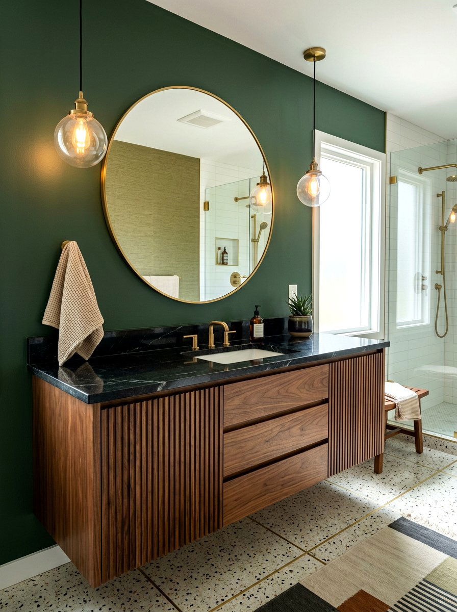 Walnut Fluted Vanity - 30 fluted vanity ideas
