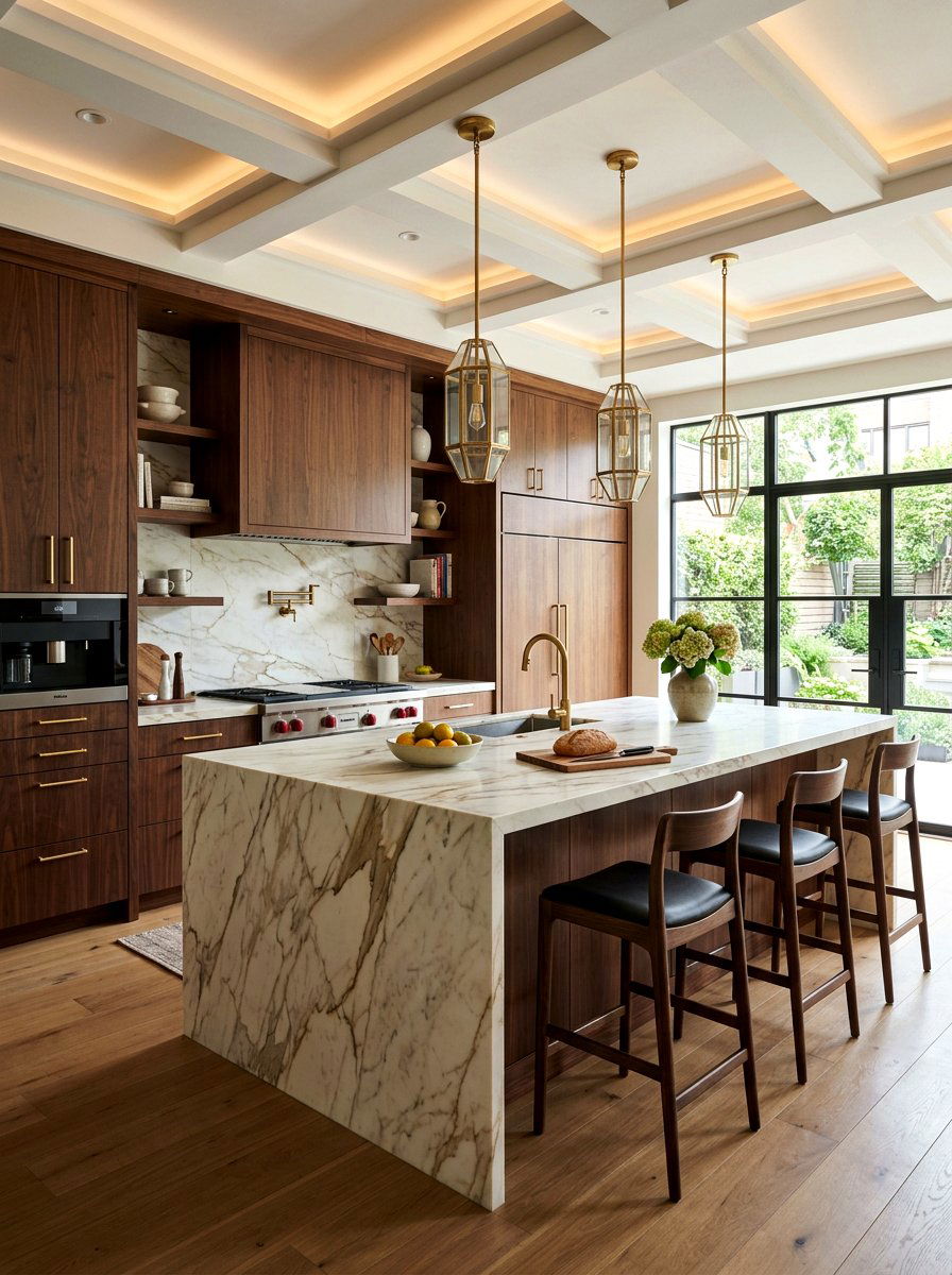 Walnut Kitchen Cabinets - 30 warm wood cabinet kitchen ideas