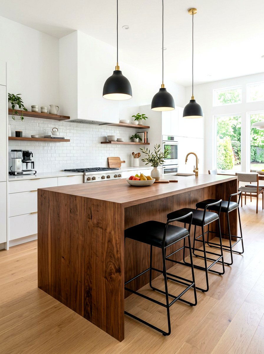 Walnut Kitchen Island - 30 walnut kitchen cabinet ideas