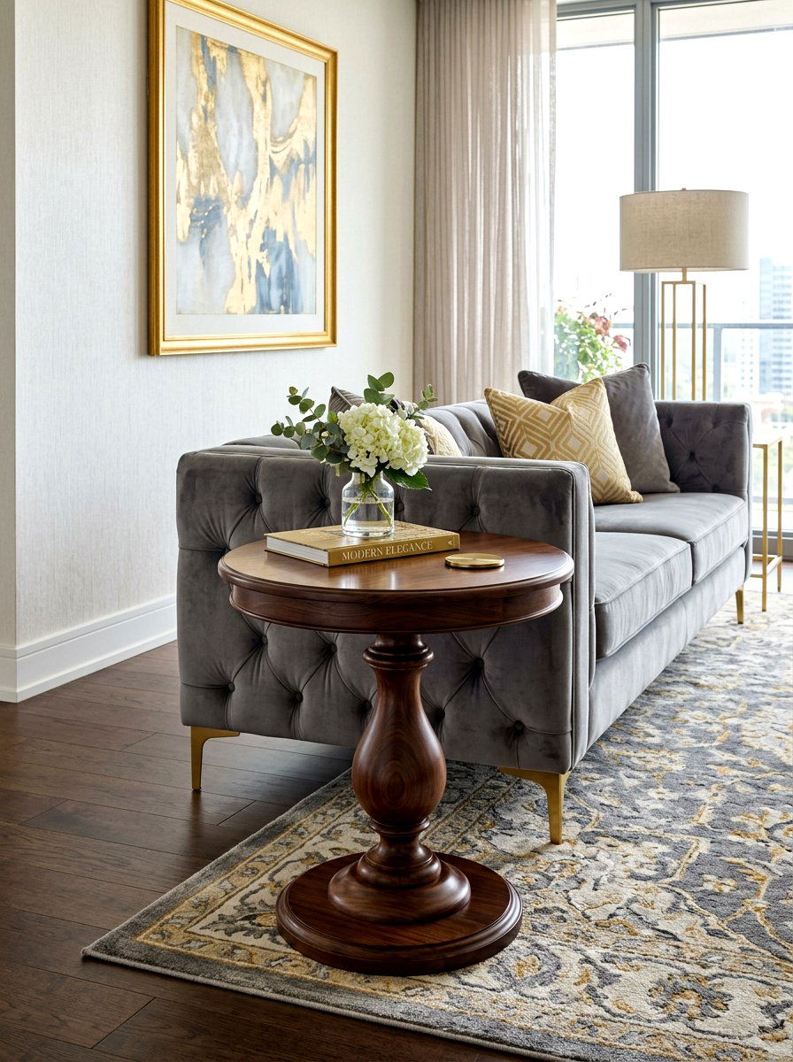 Walnut Pedestal Side Table - 30 pedestal side table ideas