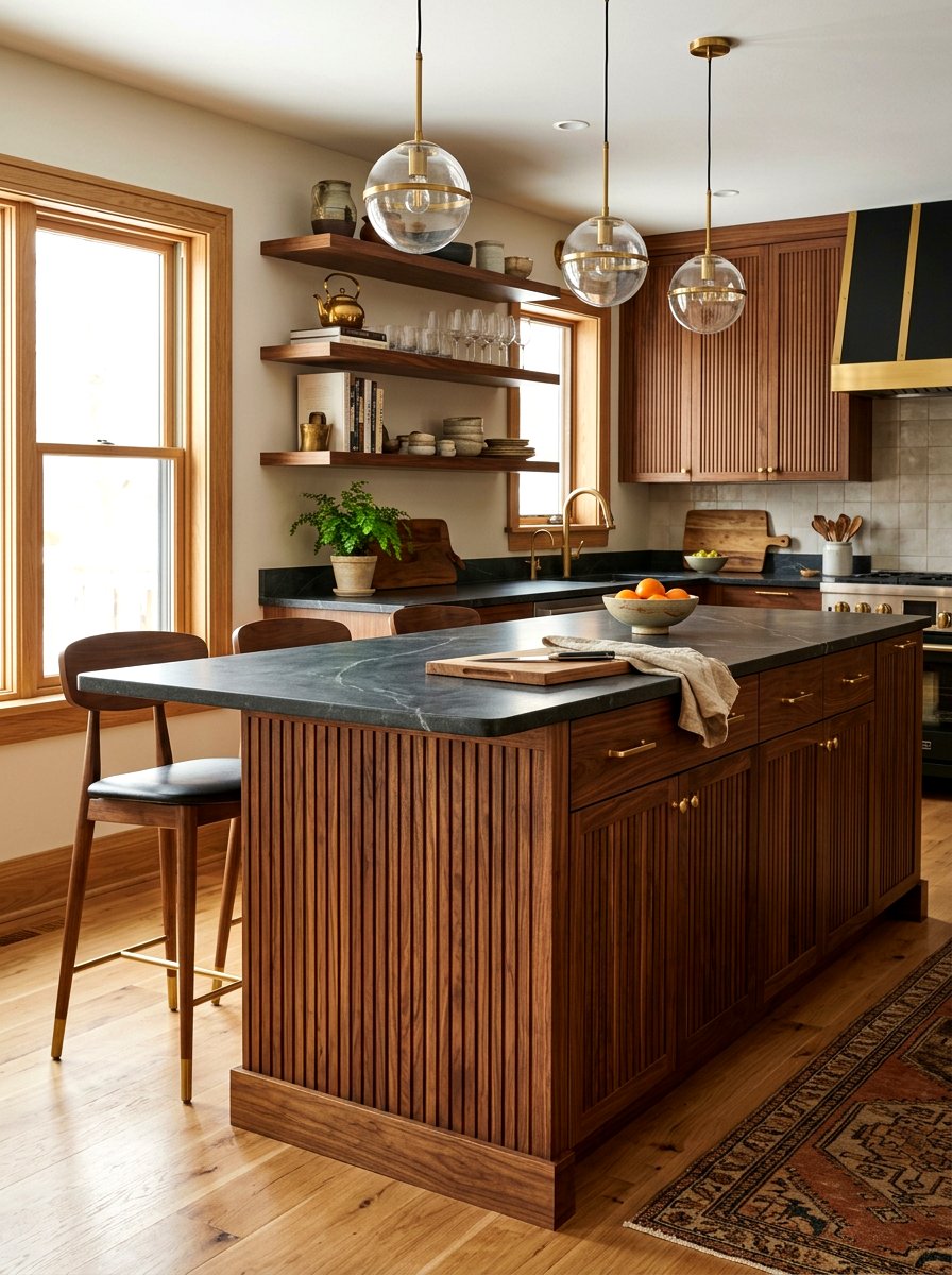 Walnut Reeded Kitchen Island Wood - 30 reeded kitchen island ideas