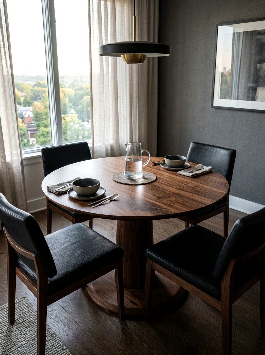 Walnut Round Breakfast Table - 30 round breakfast table ideas