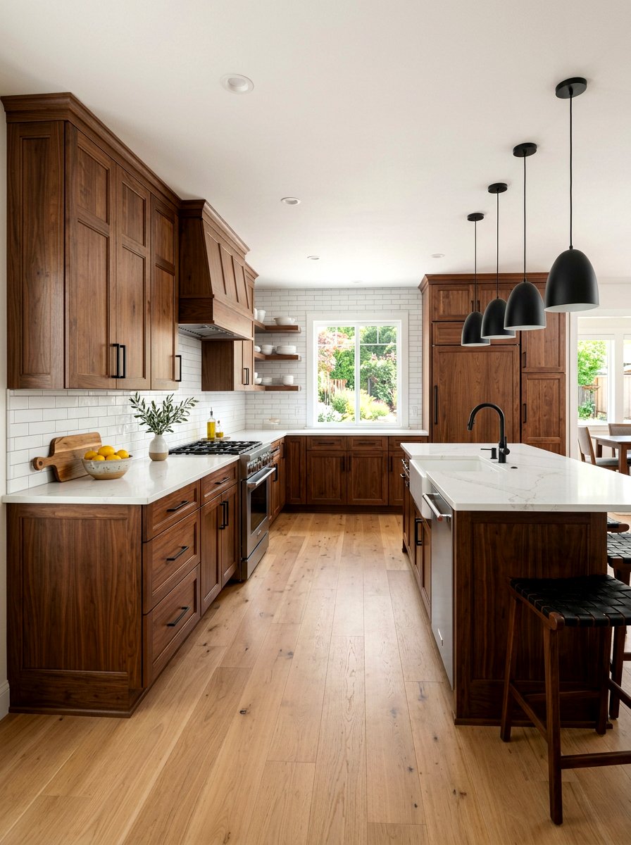 Walnut Shaker Kitchen - 30 walnut kitchen cabinet ideas