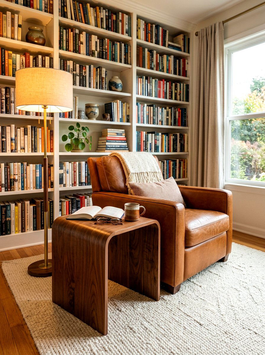 Walnut Waterfall Side Table - 30 waterfall side table ideas