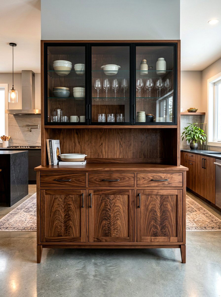 Walnut Wood Kitchen Hutch - 30 kitchen hutch ideas