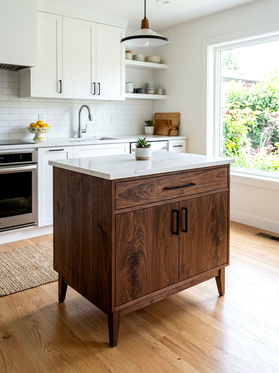 Walnut Wood Small Kitchen Island - 30 small island kitchen ideas