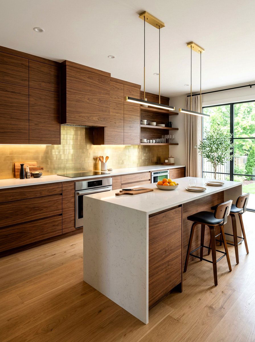 Walnut kitchen cabinetry - 30 neo deco kitchen ideas