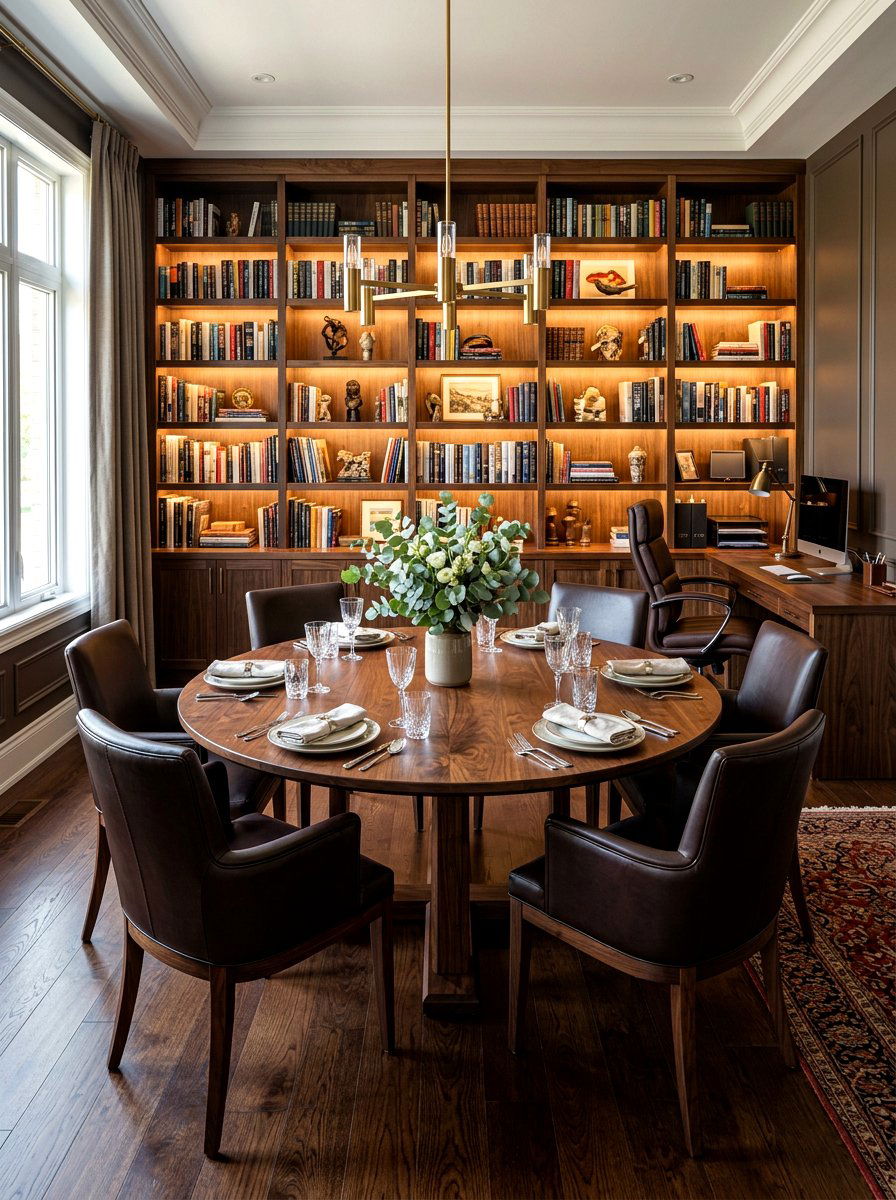 Walnut round dining table - 30 round dining table ideas