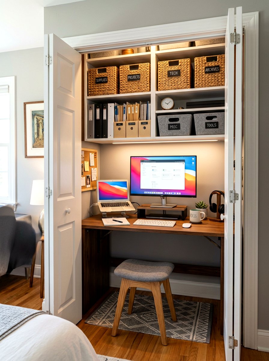 Wardrobe Built In Folding Desk - 30 fold down desk apartment ideas