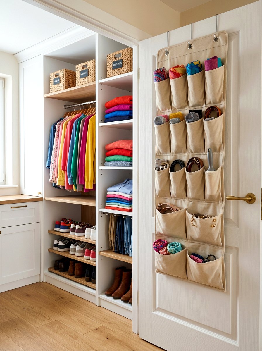 Wardrobe Door Hanging Rack - 30 hidden shoe storage apartment ideas