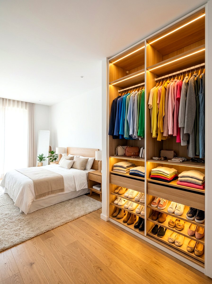 Wardrobe Interior Light - 30 no overhead light apartment ideas