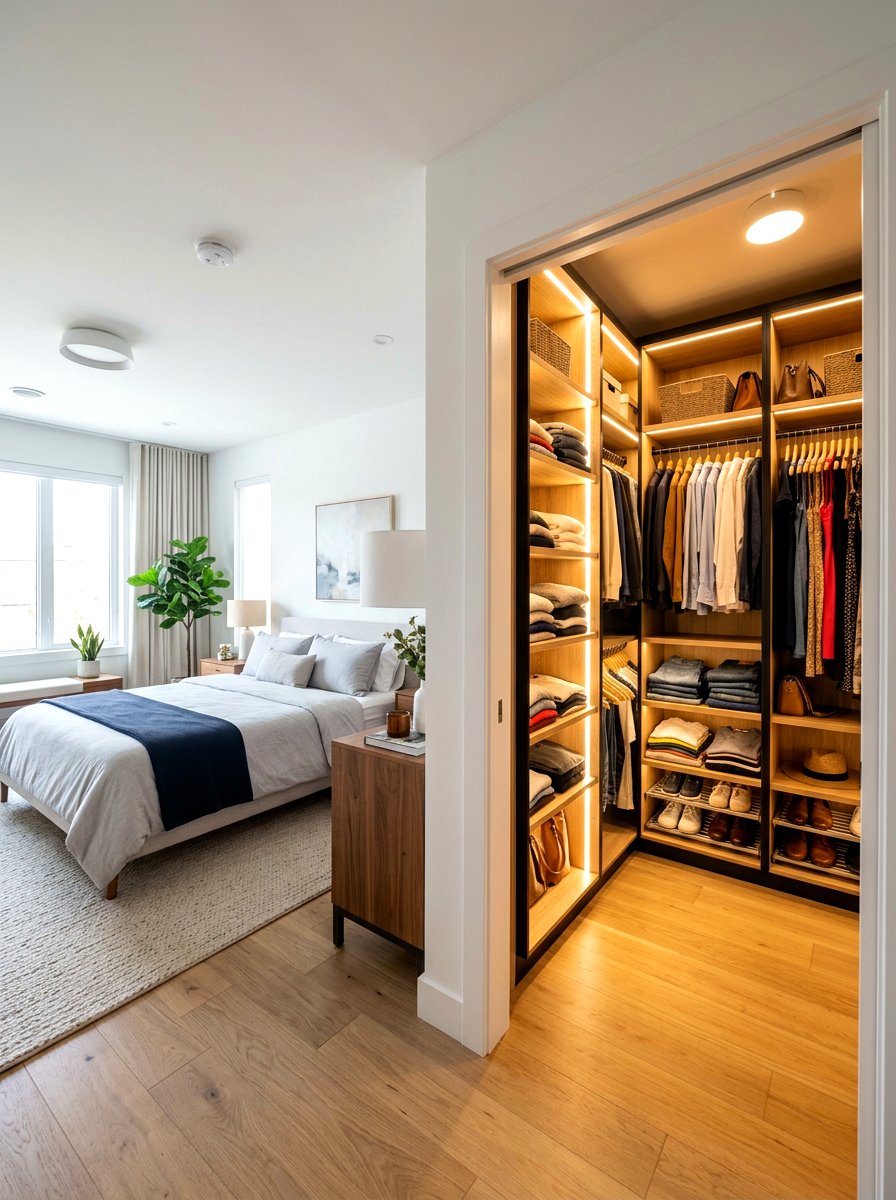 Wardrobe Internal Sensor Lights - 30 ambient lighting bedroom ideas