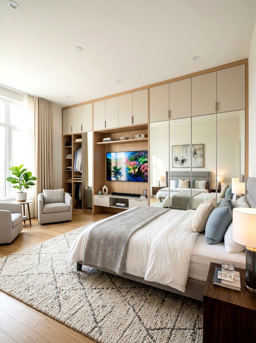 Wardrobe With Built In TV - 30 multipurpose furniture ideas