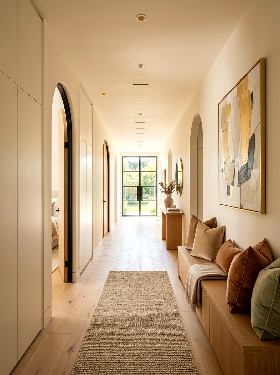Warm Beige Hallway - 30 color drenched hallway ideas
