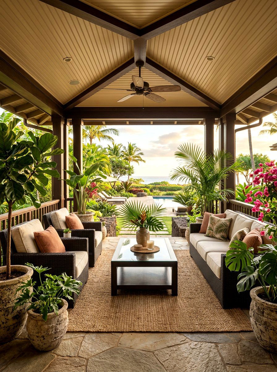 Warm Beige Porch - 30 porch ceiling paint ideas