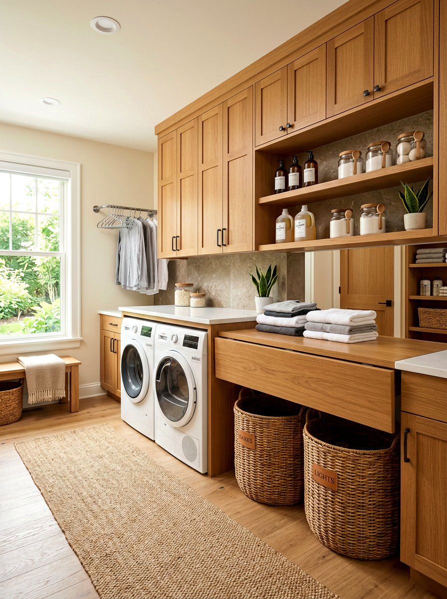 Warm Brown Laundry Room - 30 brown room decor ideas