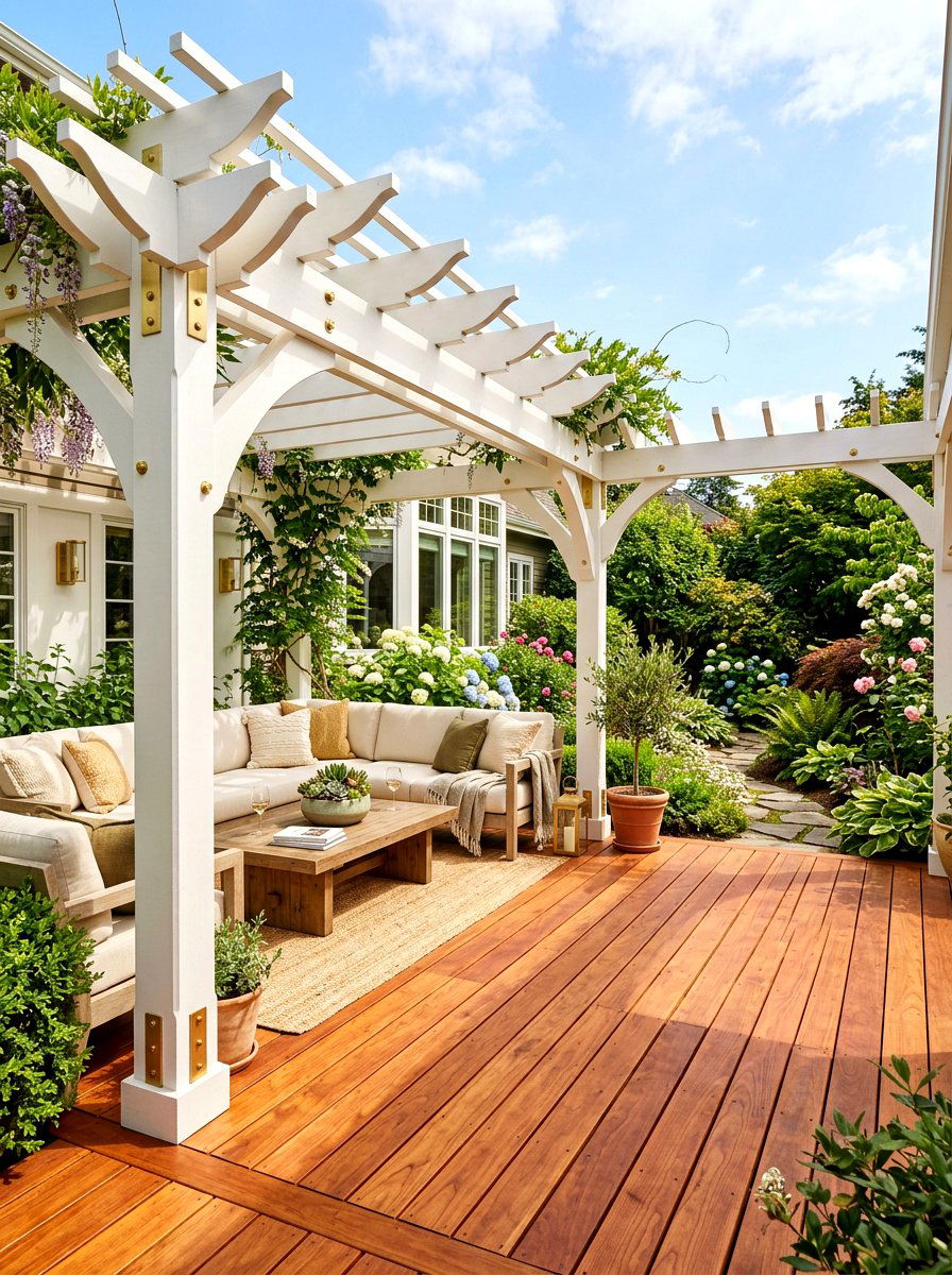 Warm Cherry Deck - 30 wood stain deck ideas