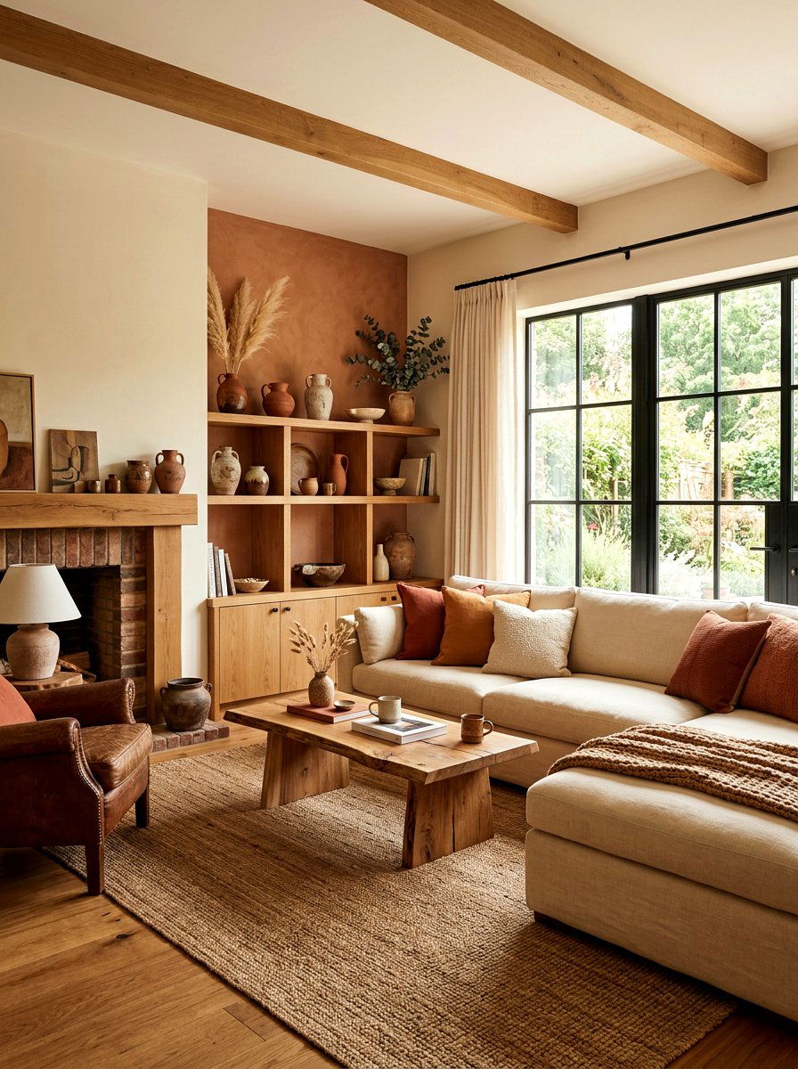 Warm Earthy Living Room - 30 Nancy Meyers living room ideas