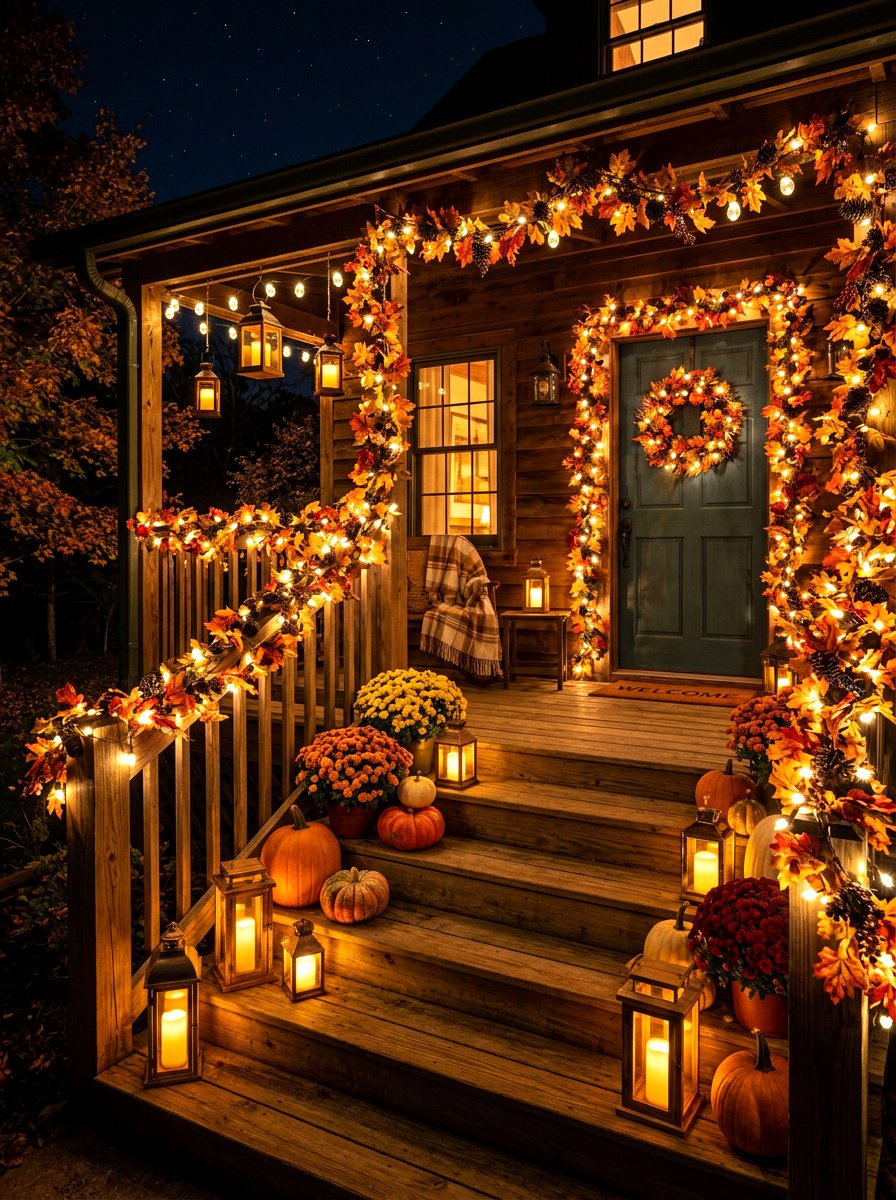 Warm Fall Porch Lighting - 30 fall front porch ideas