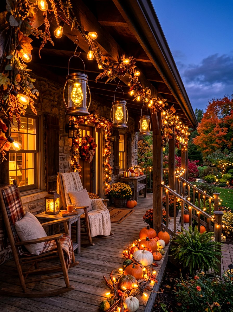 Warm Glow Autumn Porch - 30 natural autumn porch ideas