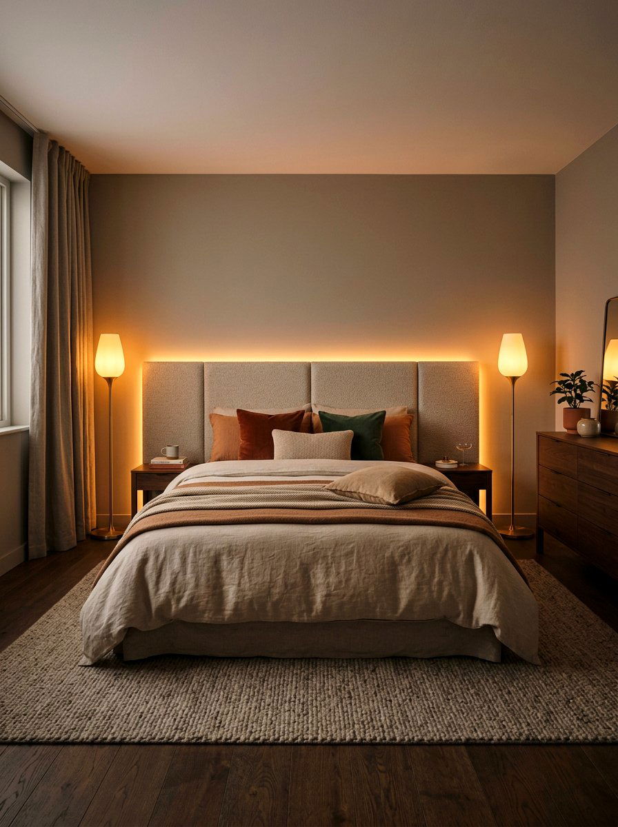 Warm Indirect Lighting - 30 low stimulation bedroom ideas