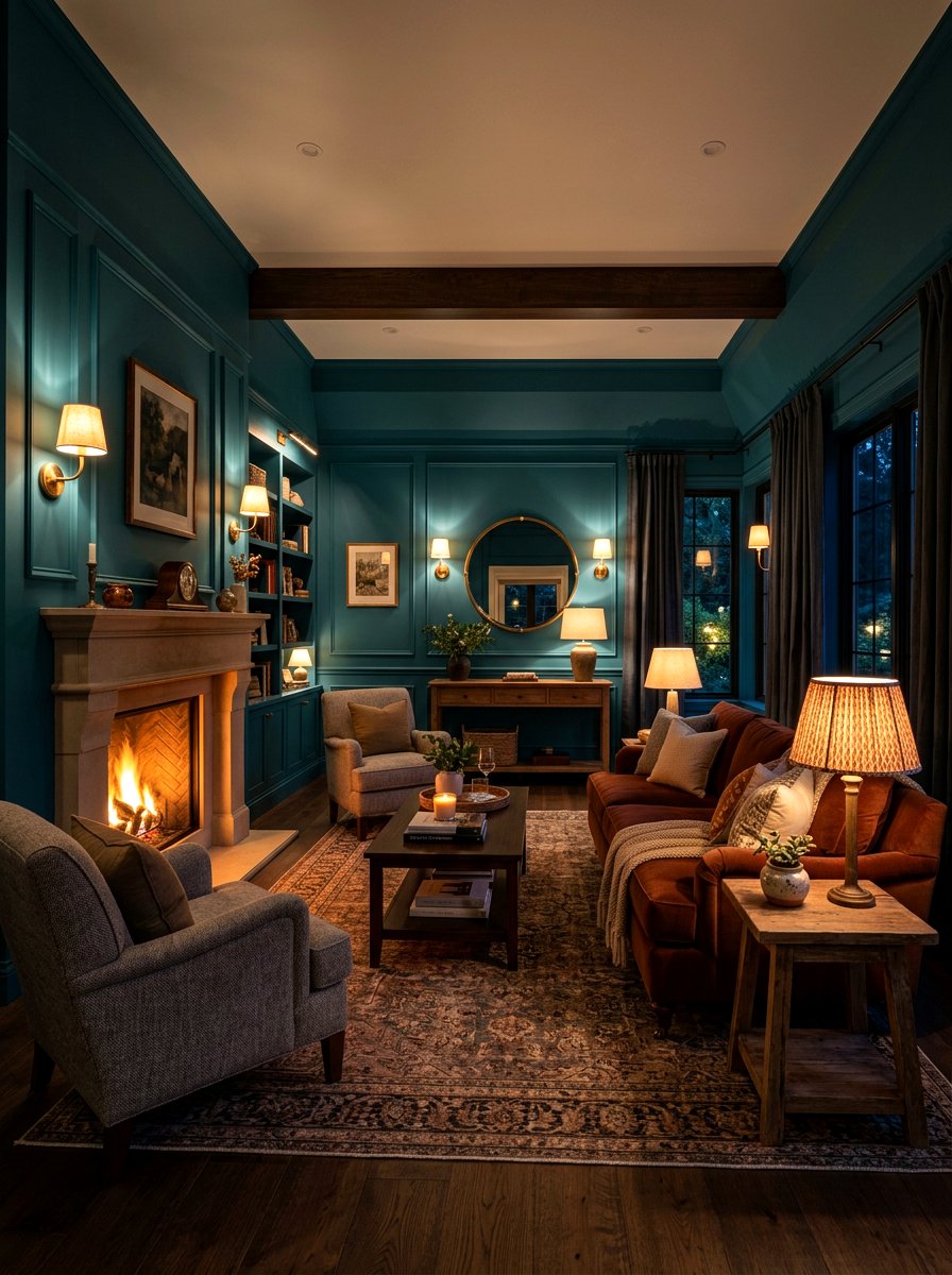 Warm Light Living Room - 30 moody English living room ideas