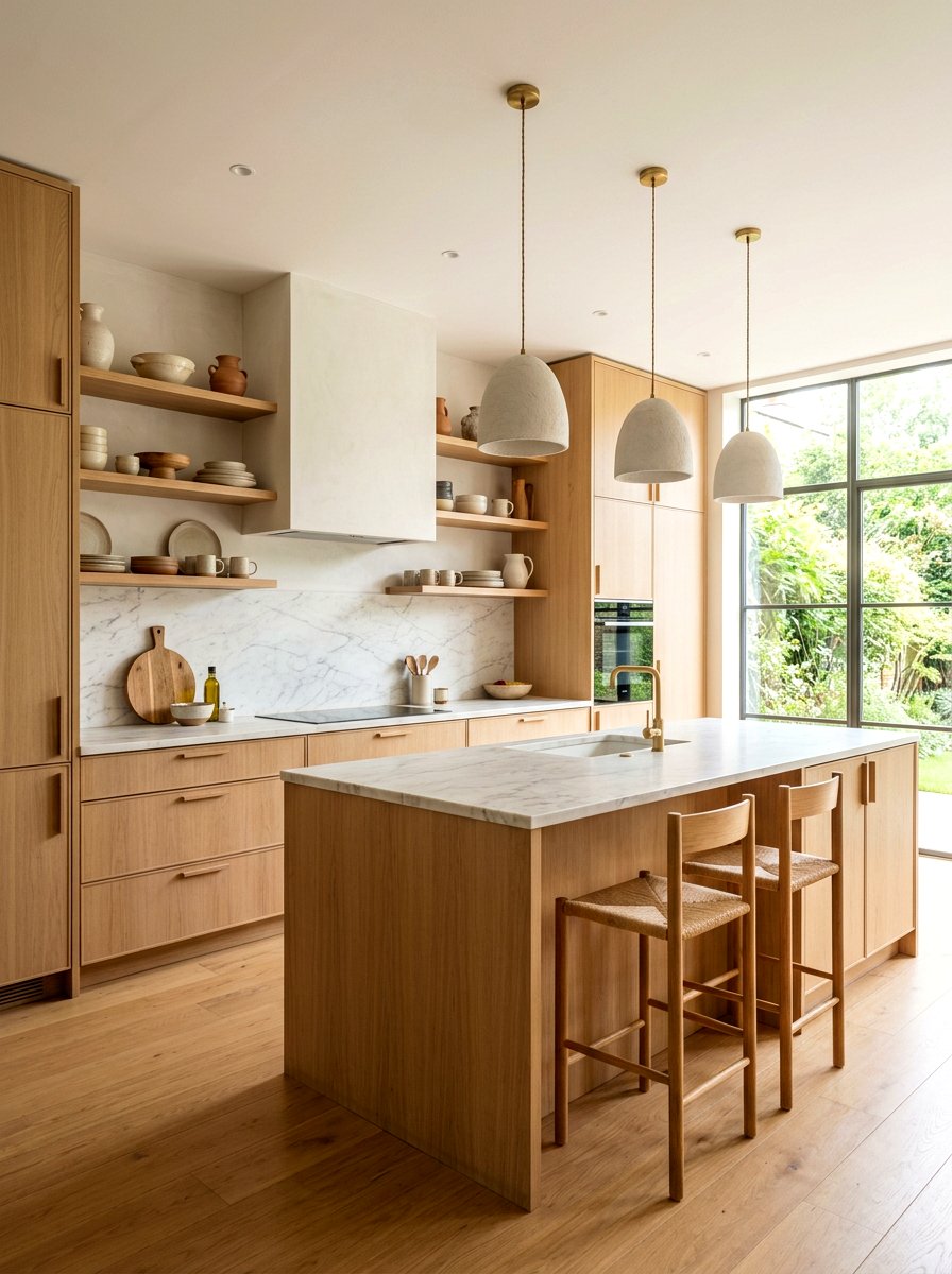 Warm Minimalist Kitchen - 30 soft modern home decor ideas