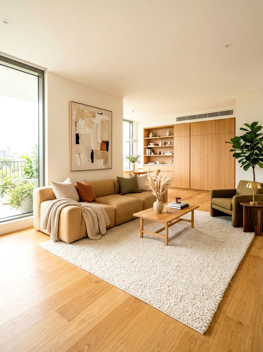 Warm Minimalist Living Room - 30 neutral living room ideas