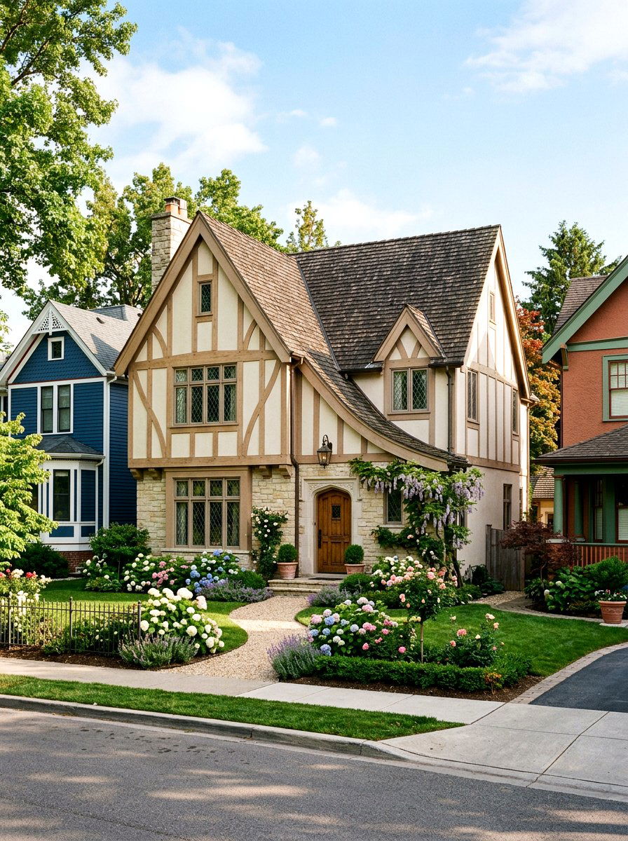 Warm Neutral Palette - 30 Tudor house exterior ideas