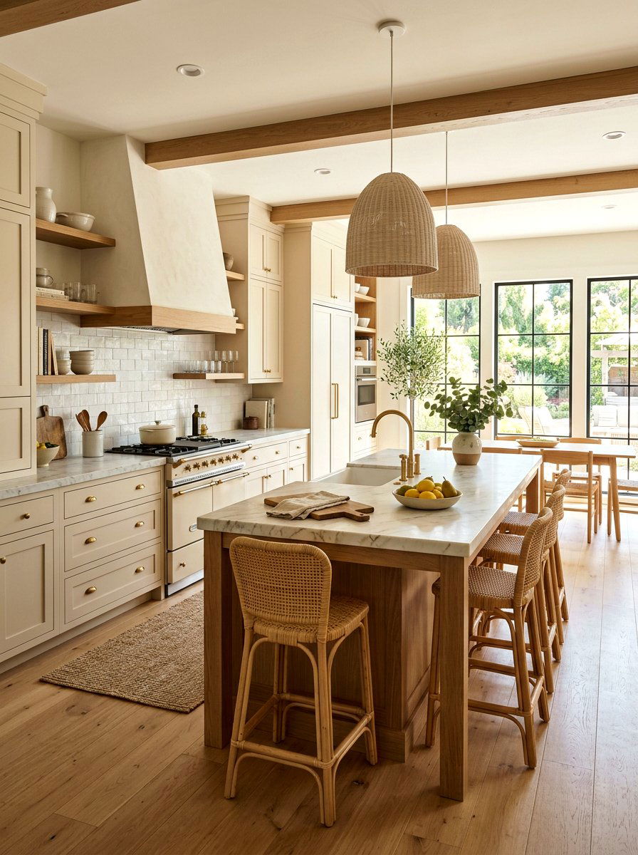 Warm Neutral Palette - 30 Nancy Meyers kitchen ideas
