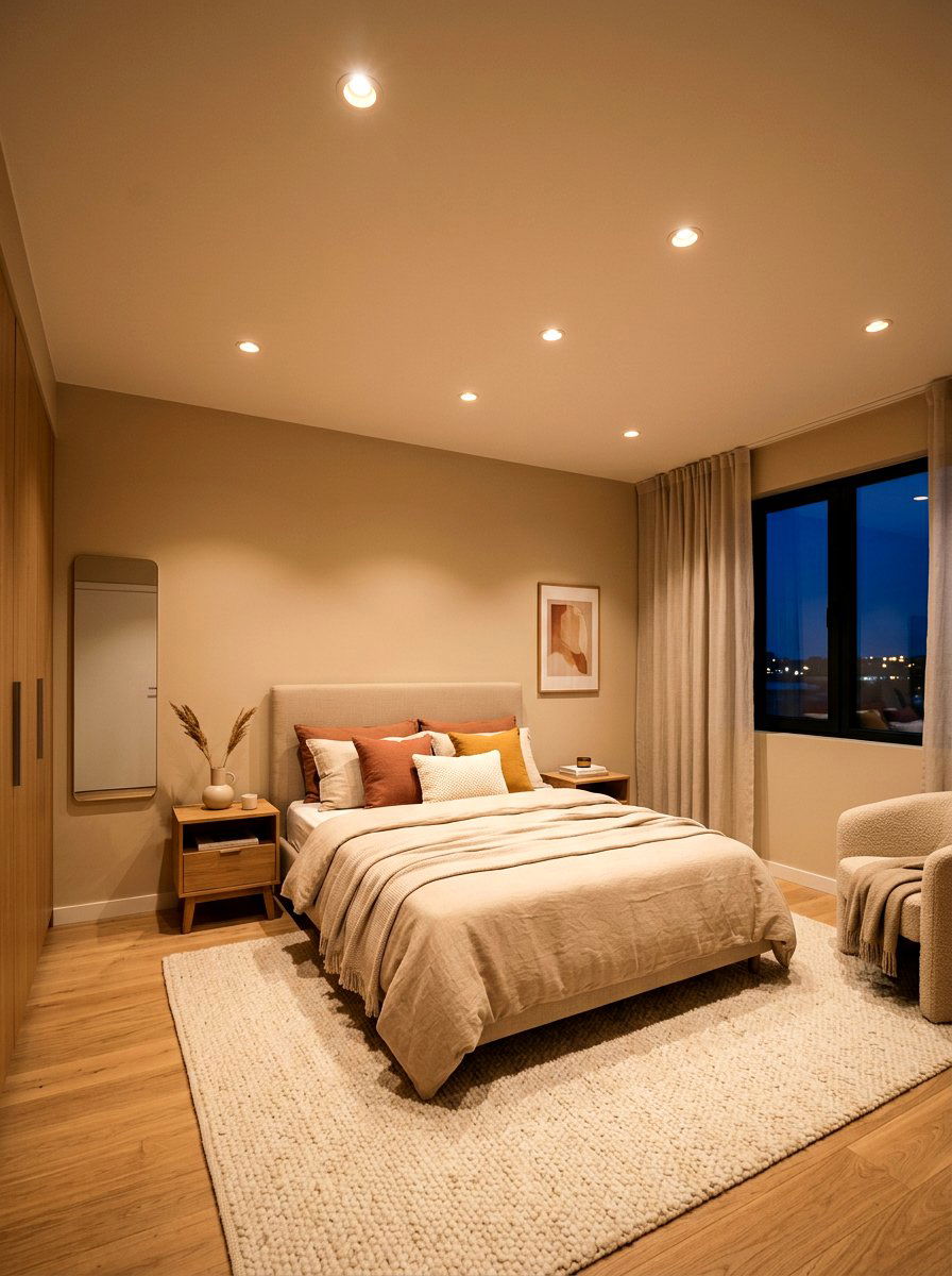 Warm Recessed LED Lighting - 30 low stimulation bedroom decor ideas