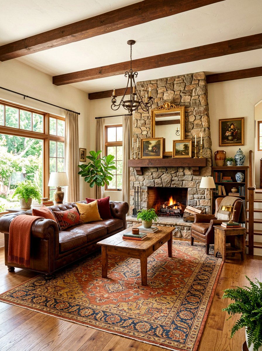 Warm Tones Traditional Living Room - 30 layered traditional living room ideas