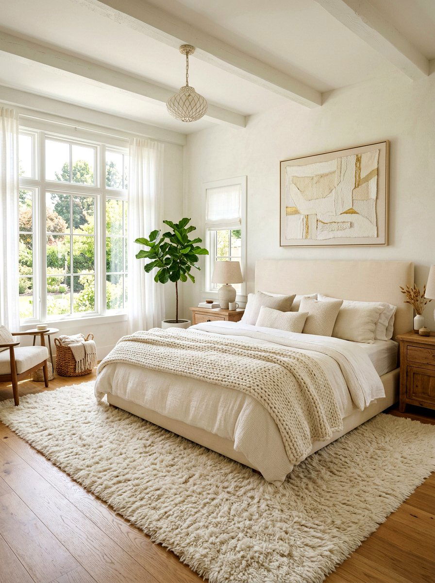Warm White Bedroom - 30 quiet luxury master bedroom ideas