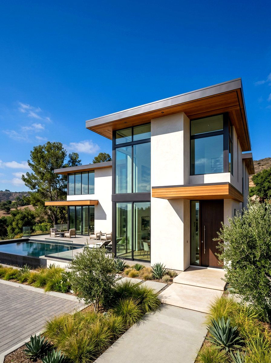 Warm White Contemporary House - 30 soft white exterior ideas