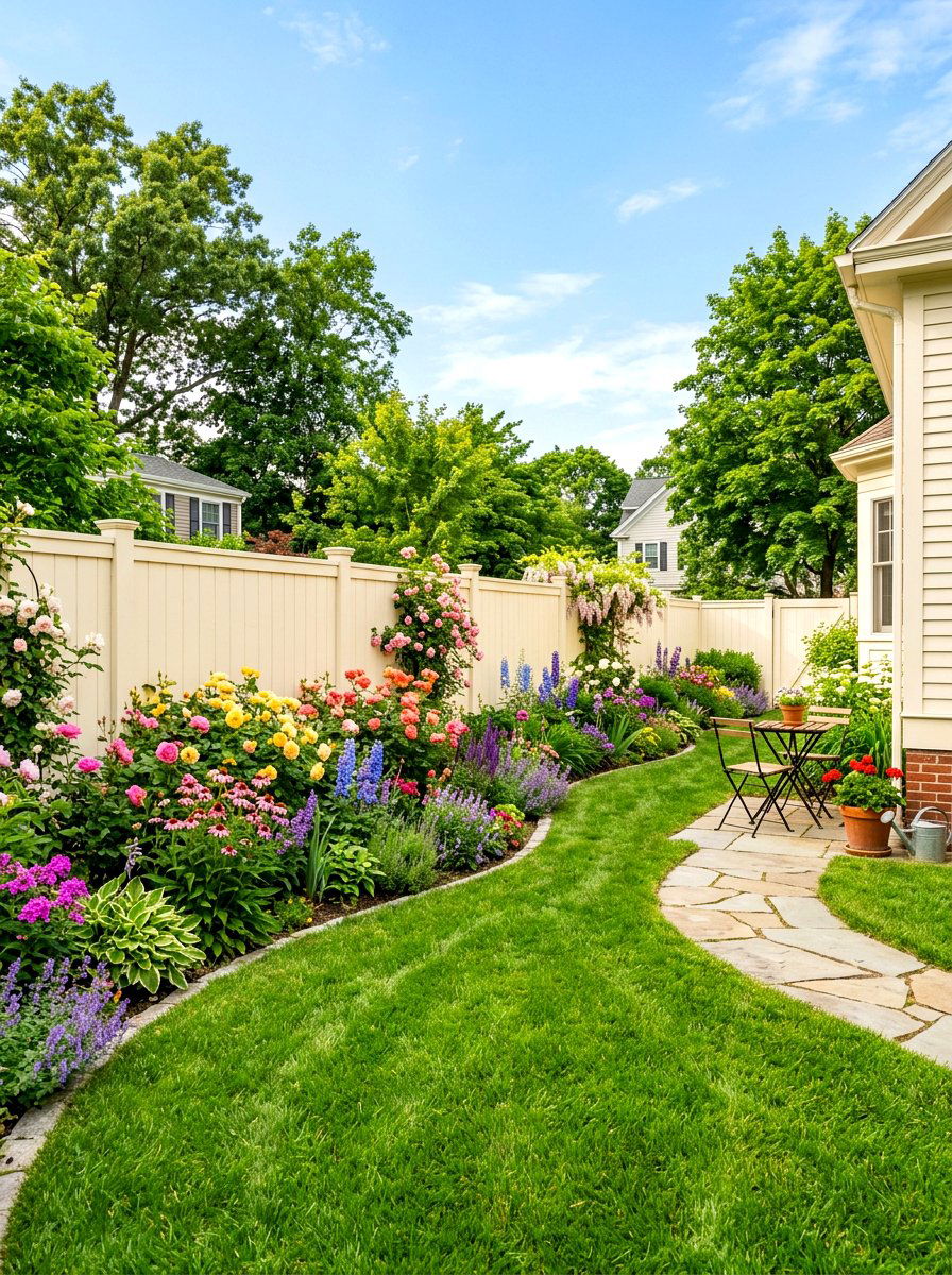 Warm White Fence - 30 fence paint ideas