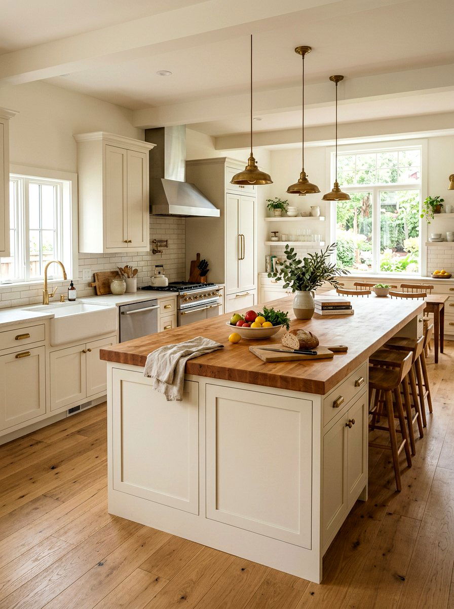 Warm White Kitchen Butcher Block - 30 warm white kitchen ideas