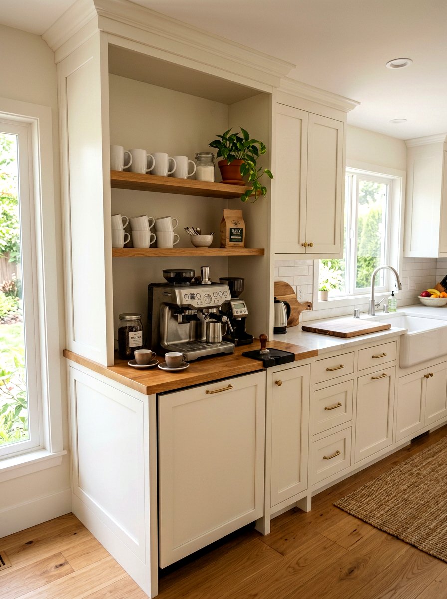Warm White Kitchen Coffee Bar - 30 warm white kitchen ideas
