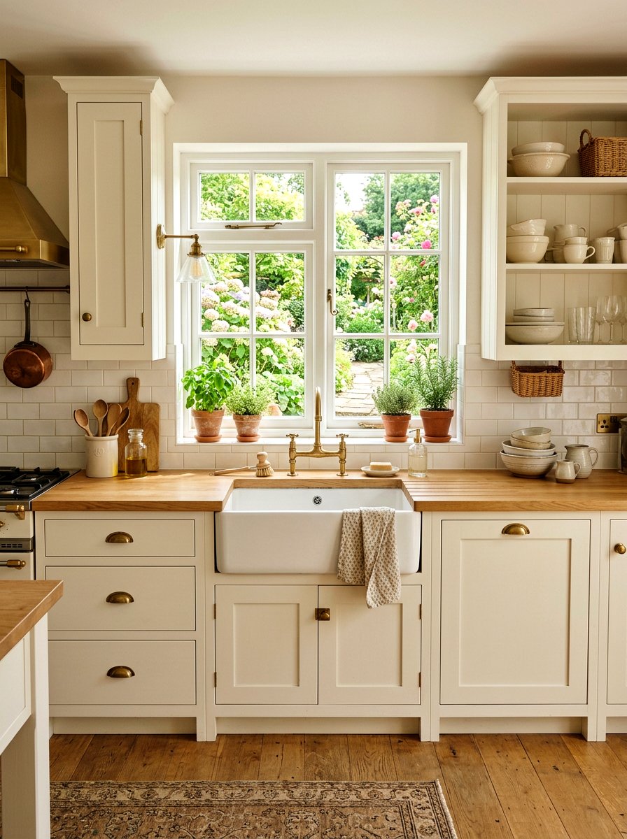 Warm White Kitchen Farmhouse Sink - 30 warm white kitchen ideas