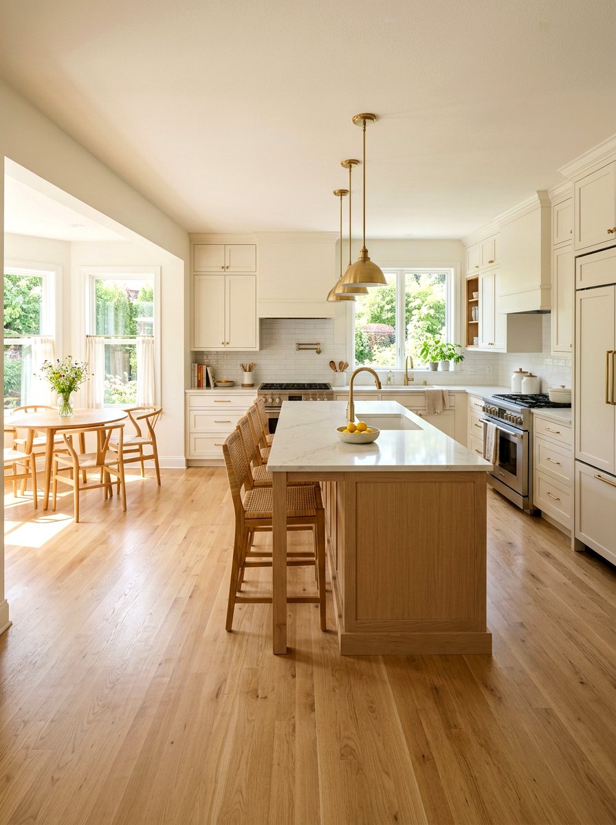 Warm White Kitchen Hardwood Floors - 30 warm white kitchen ideas