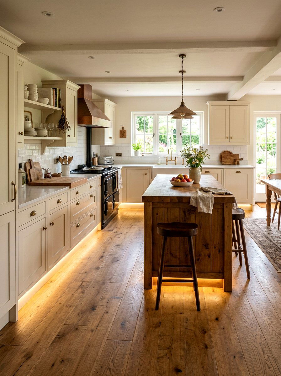 Warm White Kitchen Lighting - 30 toe kick lighting ideas