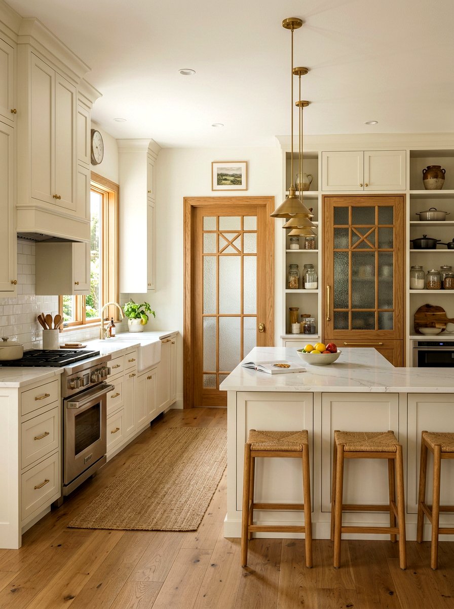 Warm White Kitchen Pantry Door - 30 warm white kitchen ideas