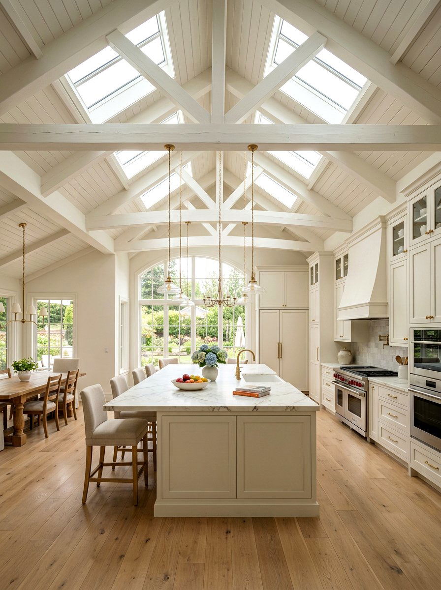 Warm White Kitchen Vaulted Ceiling - 30 warm white kitchen ideas